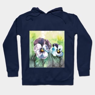 Watercolor pansies Hoodie